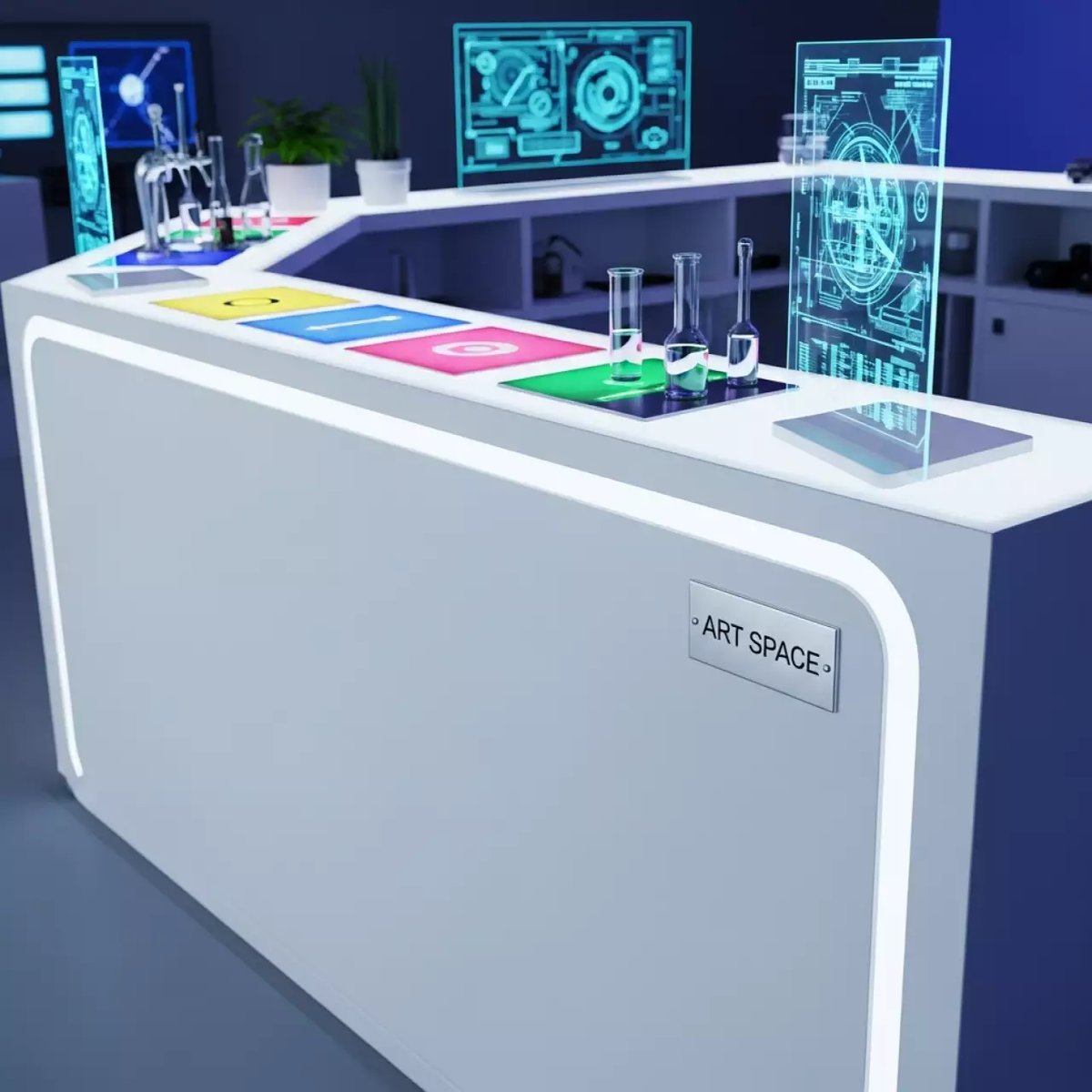 Аренда Стойка барная пластиковая светящаяся Break Bar Lighting в ресторане «Магадан» — ART SPACE