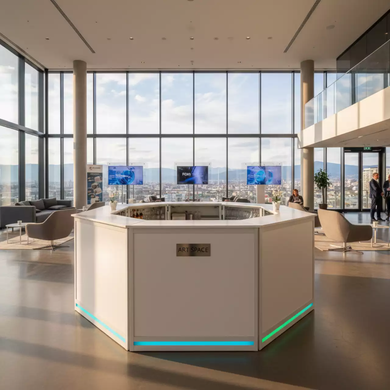 Аренда Стойка барная разборная белая в Panorama by Mercure — ART SPACE