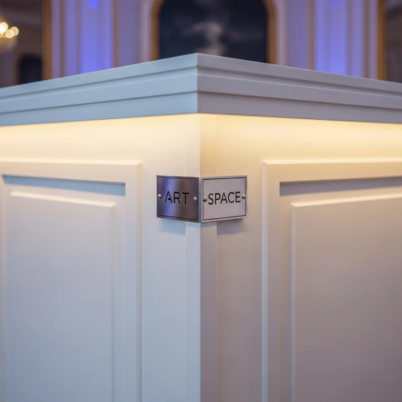 Аренда Стойка барная угловая белая с фактурой Роял в усадьбе Голицына — ART SPACE