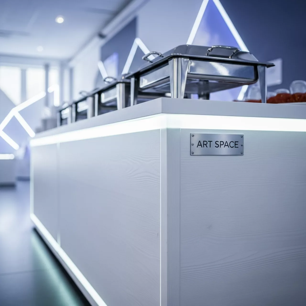 Аренда Стойка белая фуршетная деревянная в Alpha Sirius — ART SPACE