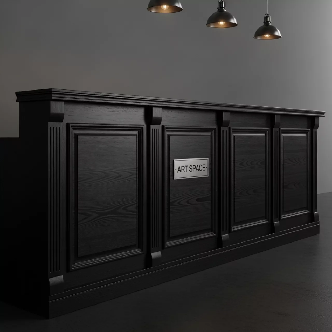 Аренда Стойка деревянная черная London Pub в санатории «Металлург» — ART SPACE