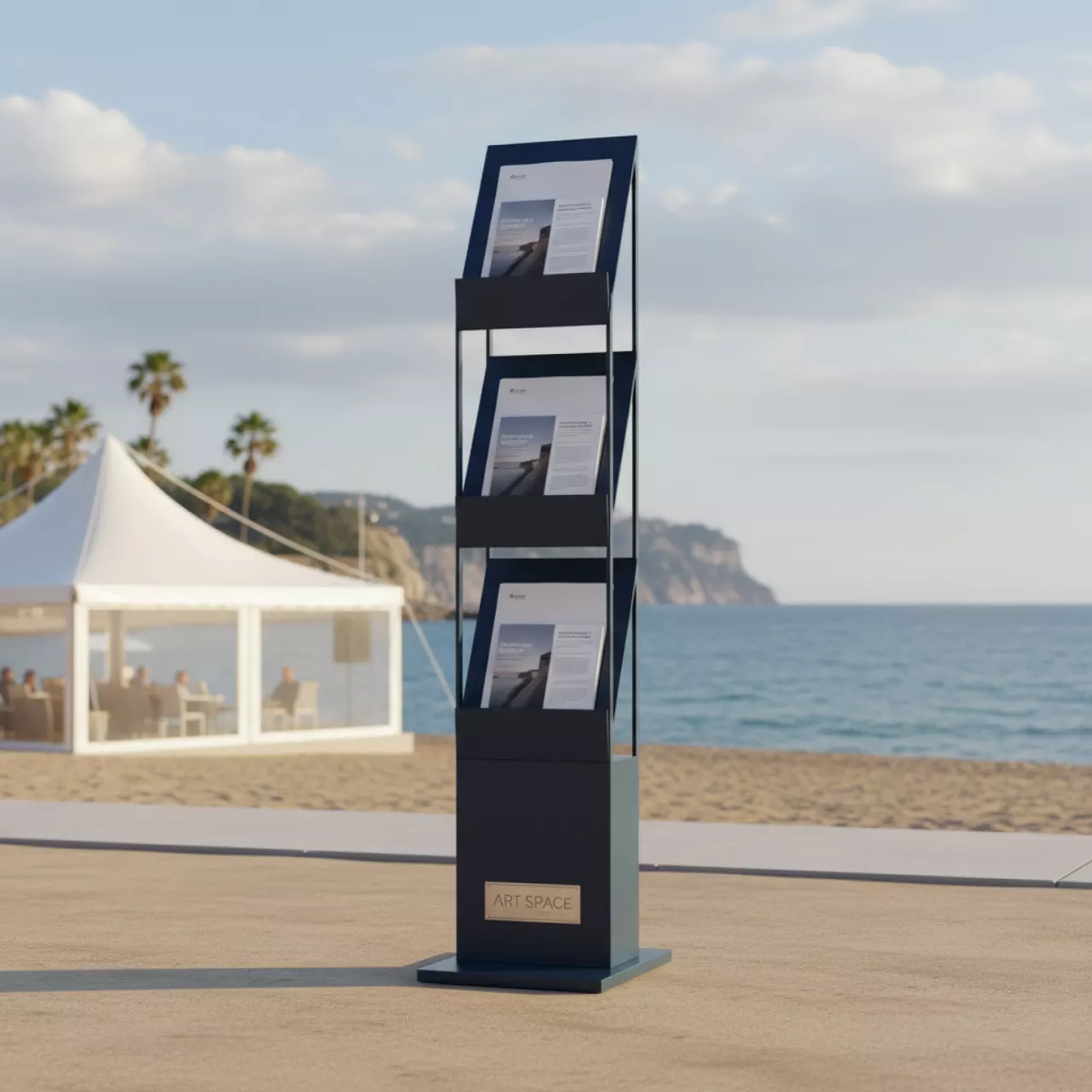 Аренда Стойка для листовок напольная на пляже «Маяк» — ART SPACE