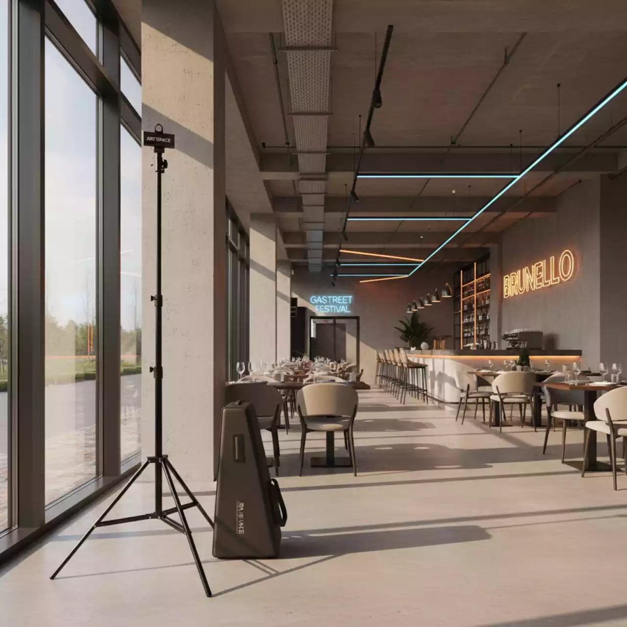 Аренда Стойка для световых приборов Soundking в чехле в ресторане «Brunello» — ART SPACE