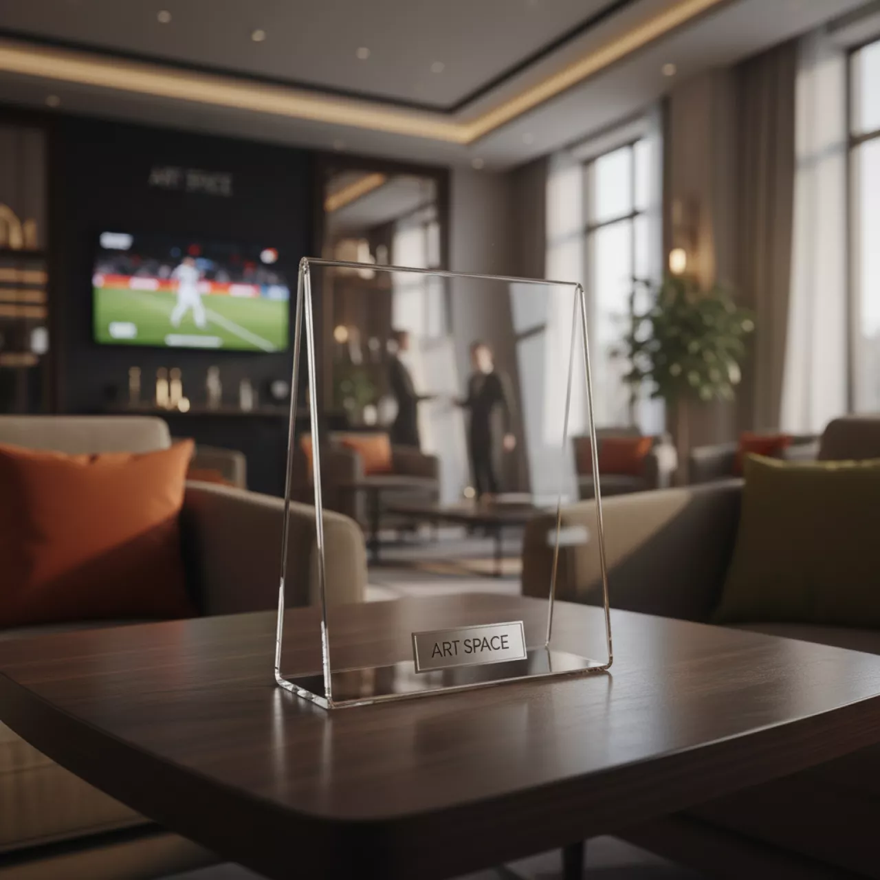 Аренда Стойка информационная настольная "кувертка домик" 210х80 мм в Stella di Mosca — ART SPACE