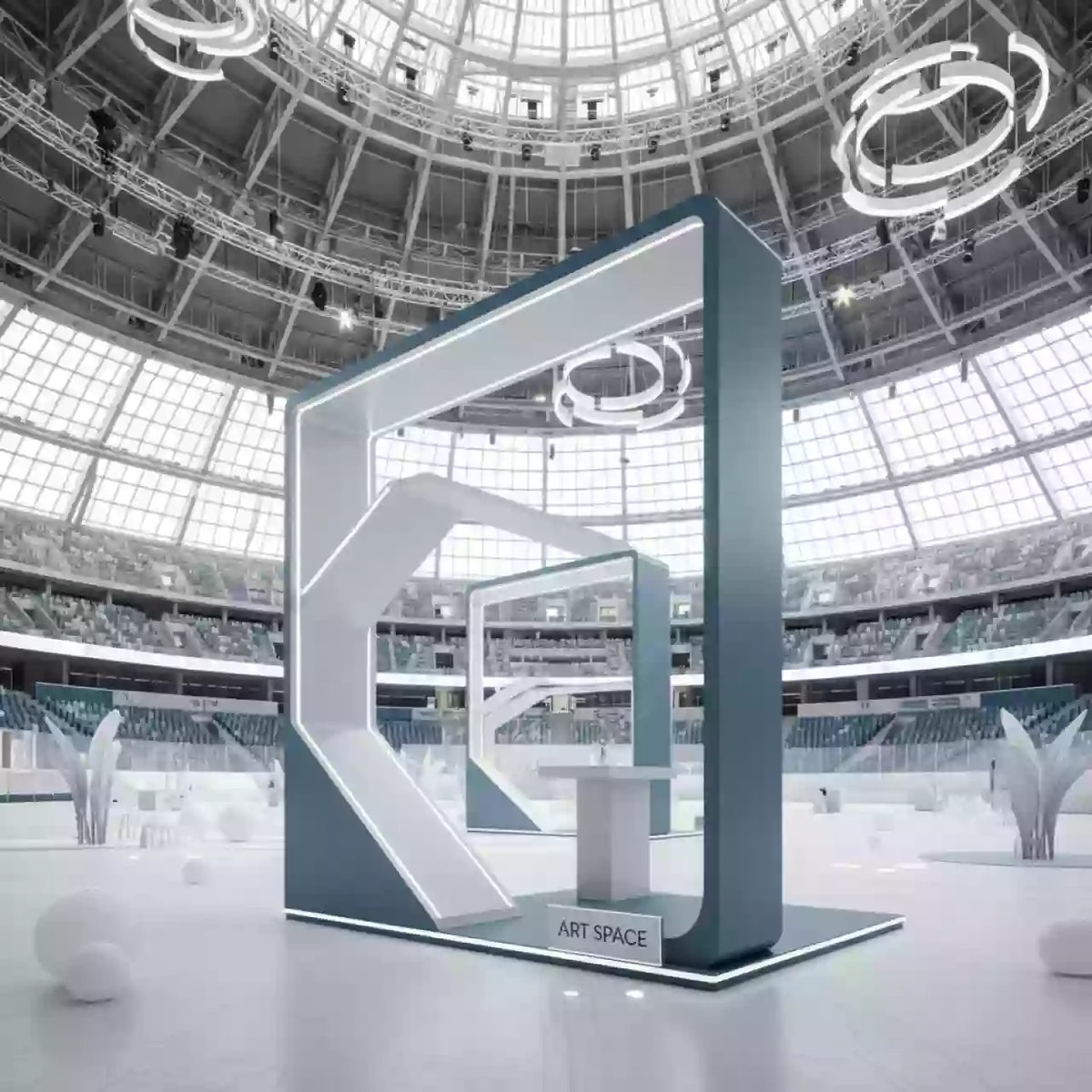 Аренда Стойка Клауд Мини в ледовом дворце «Роза Хутор» — ART SPACE