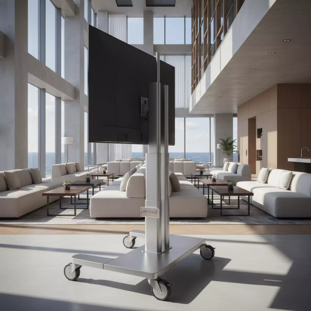 Аренда Стойка мобильная для панелей и телевизоров серебристая FIX M65 в отеле Hyatt Regency Sochi — ART SPACE