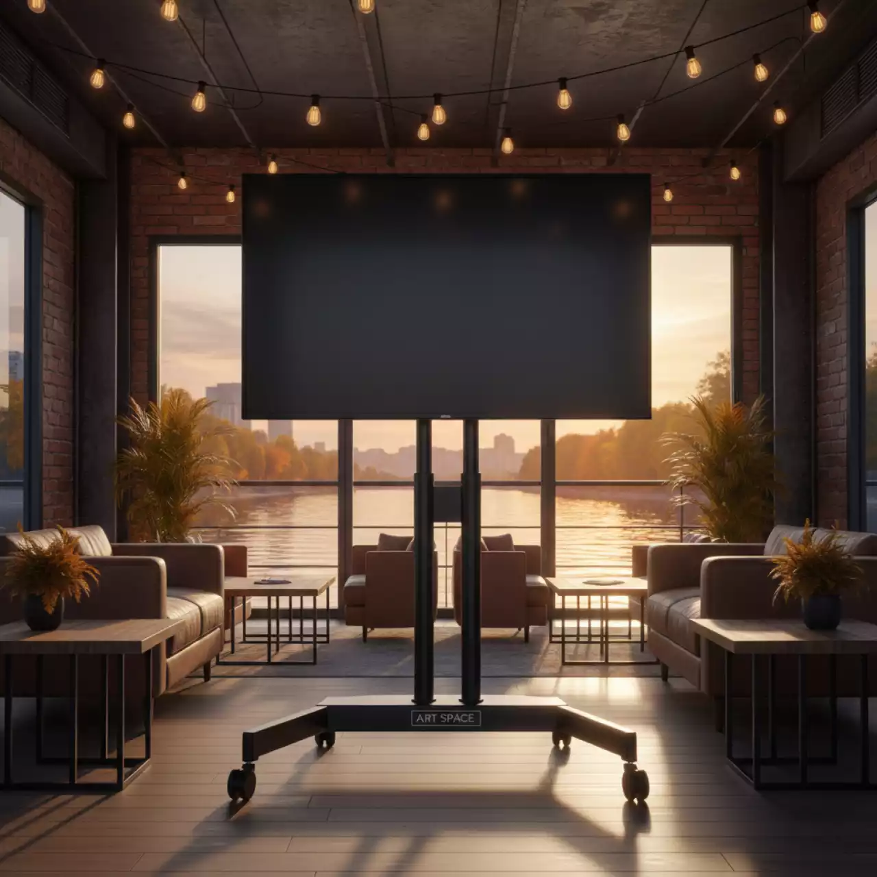 Аренда Стойка мобильная для телевизора с кронштейном черная Onkron TS1551 40 70 на теплоходе «Дагомыс» — ART SPACE