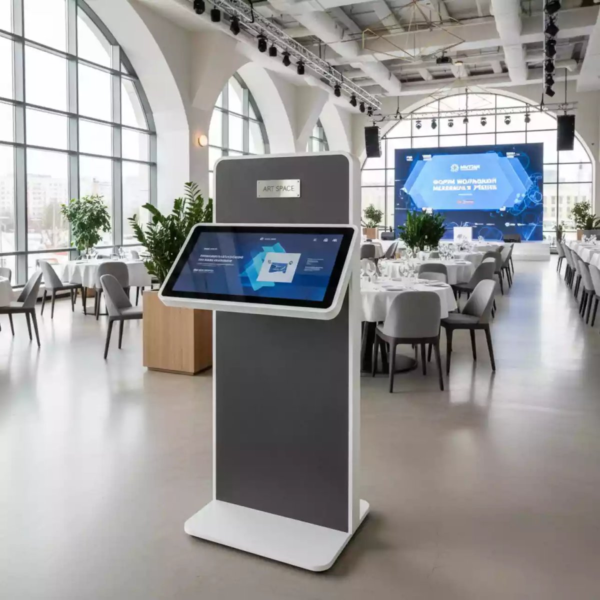 Аренда Стойка мобильная NexTouch NextMobi ECO 2x2 NextWall в ресторане «Магадан» — ART SPACE