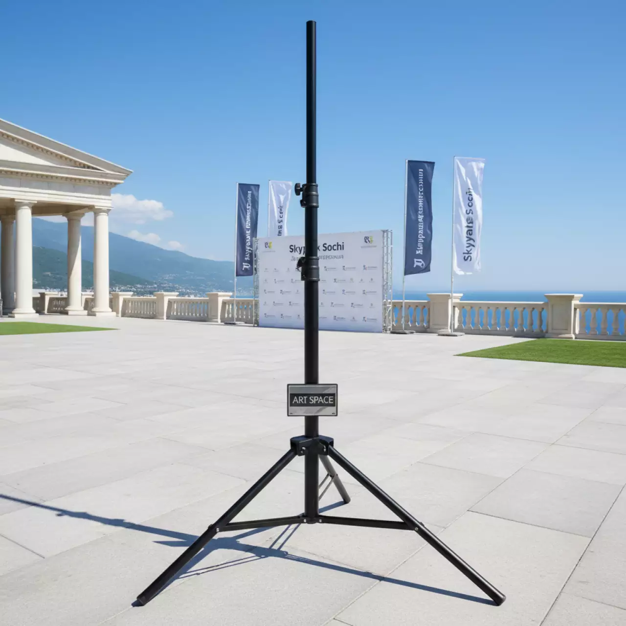 Аренда Стойка напольная черная до 2 метров в Skypark Sochi — ART SPACE