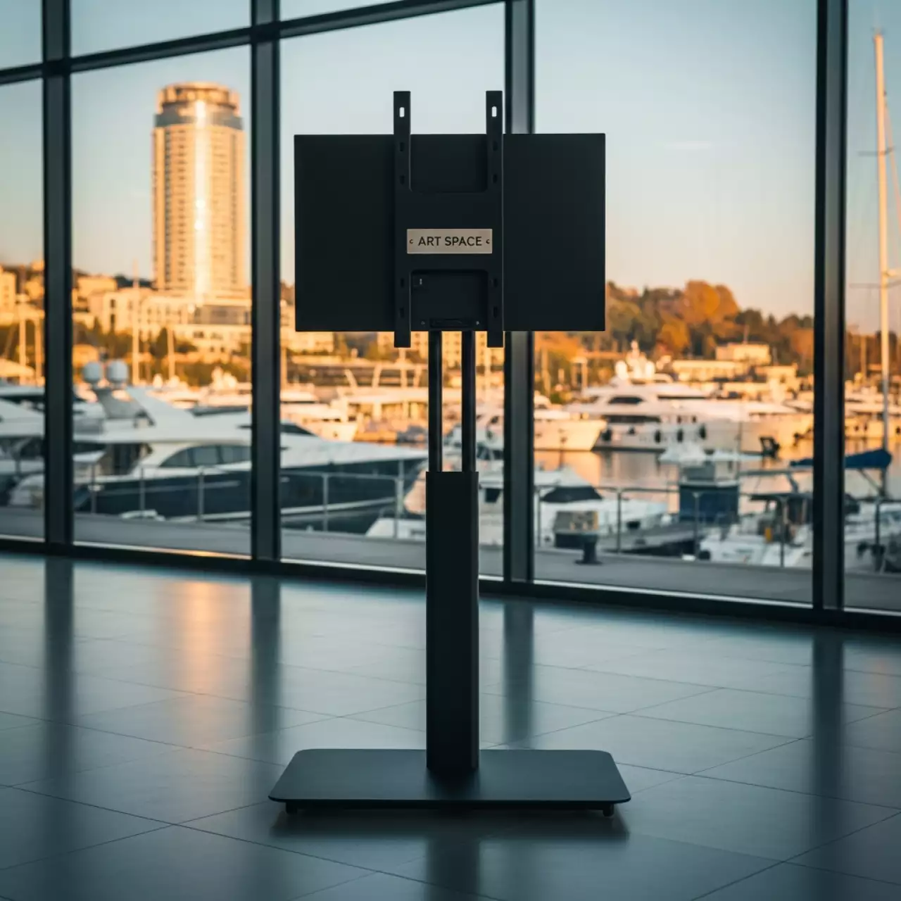 Аренда Стойка напольная для плазменной панели на территории Морпорта Сочи — ART SPACE