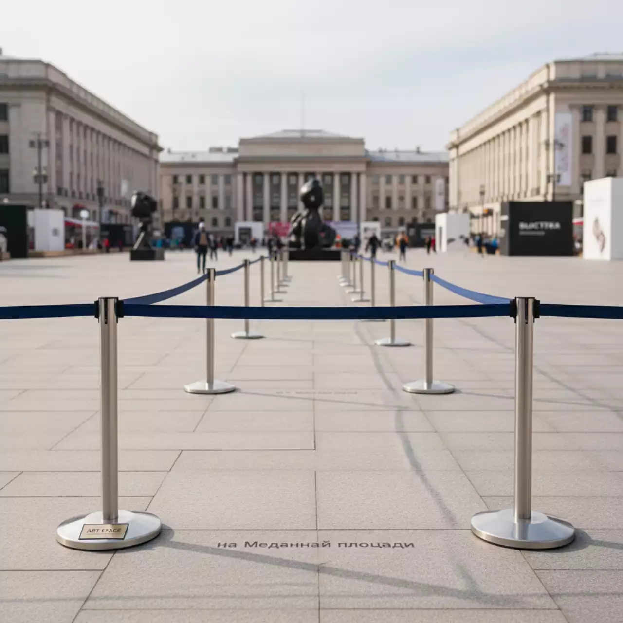 Аренда Стойка ограждения банджи канат на Медальной площади — ART SPACE