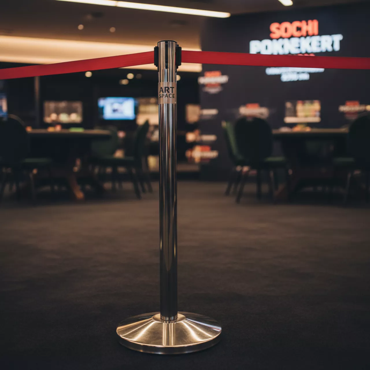 Аренда Стойка ограждения с лентой красная 250 см 05 263RD в Red Arena — ART SPACE