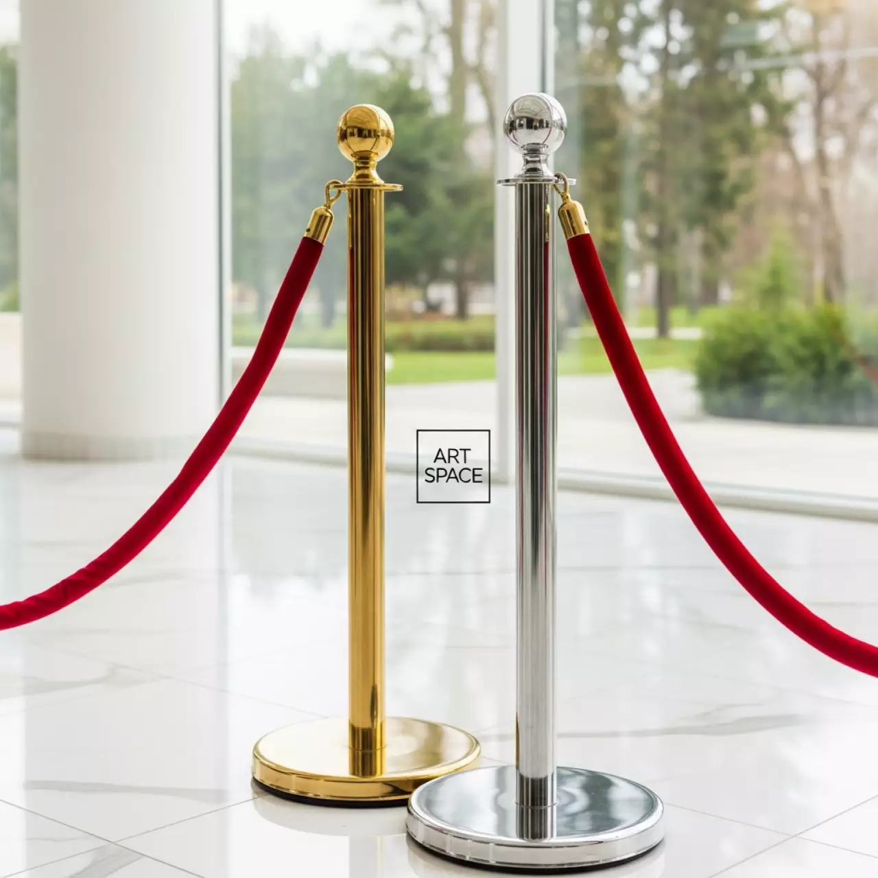Аренда Стойка ограждения столбик золотая или серебряная в Karat Resort — ART SPACE