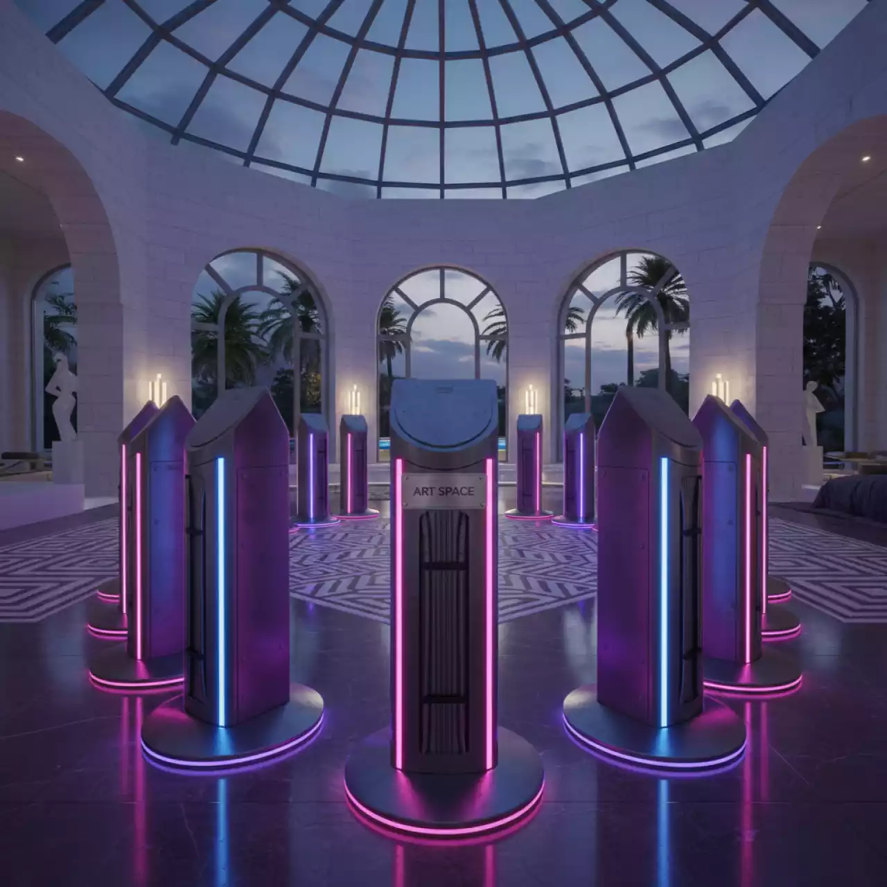 Аренда Стойка ограждения светящаяся на вилле «Анна» — ART SPACE