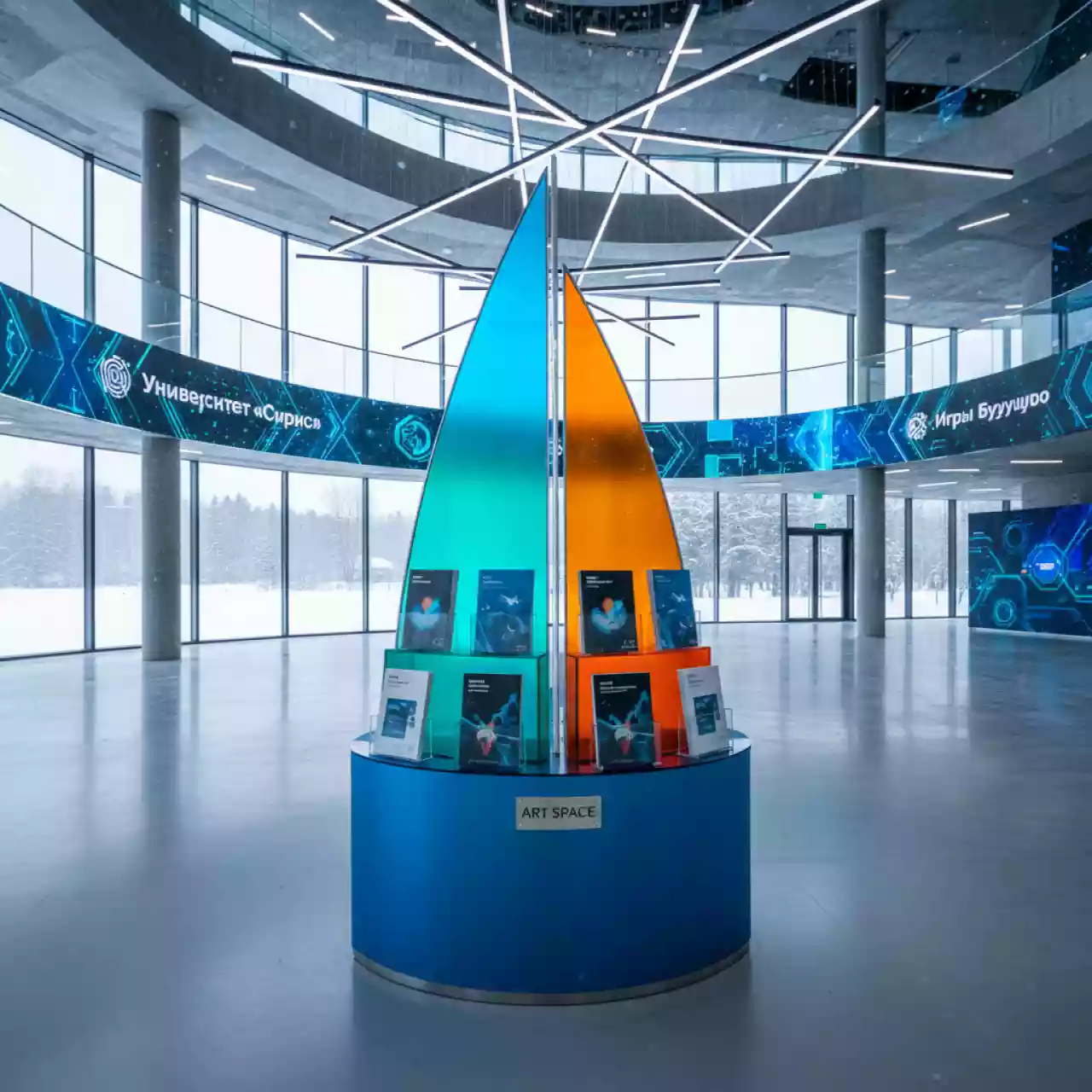 Аренда Стойка парус для печатной продукции в Университете «Сириус» — ART SPACE