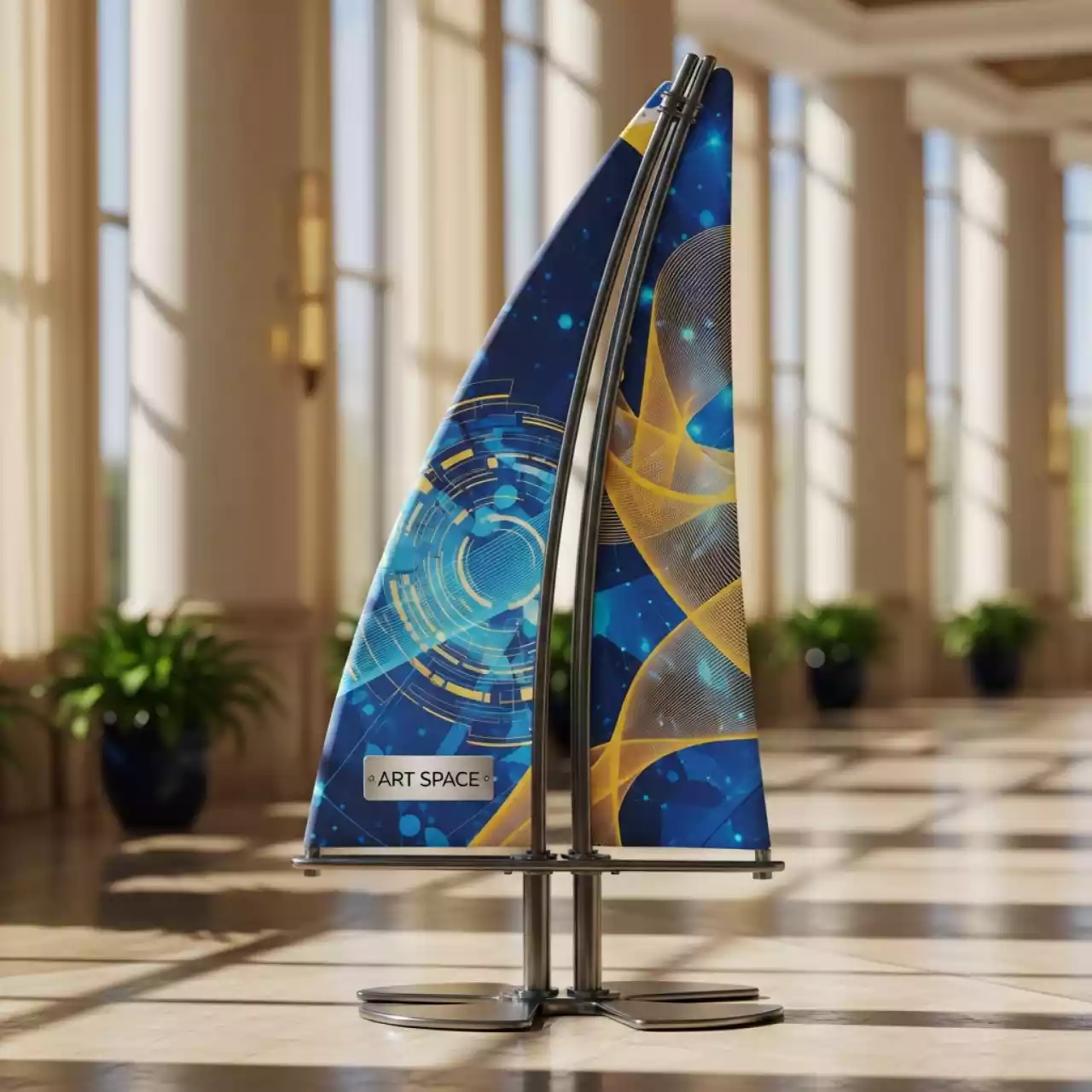 Аренда Стойка парус двойное основание в Golden Tulip Rosa Khutor — ART SPACE