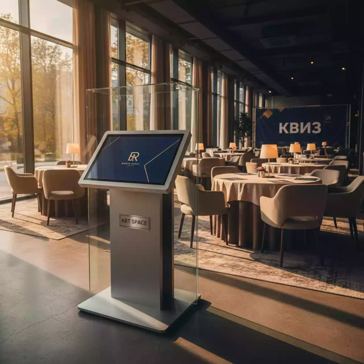 Аренда Стойка промо PC 7 в ресторане «Баран-Рапан» — ART SPACE
