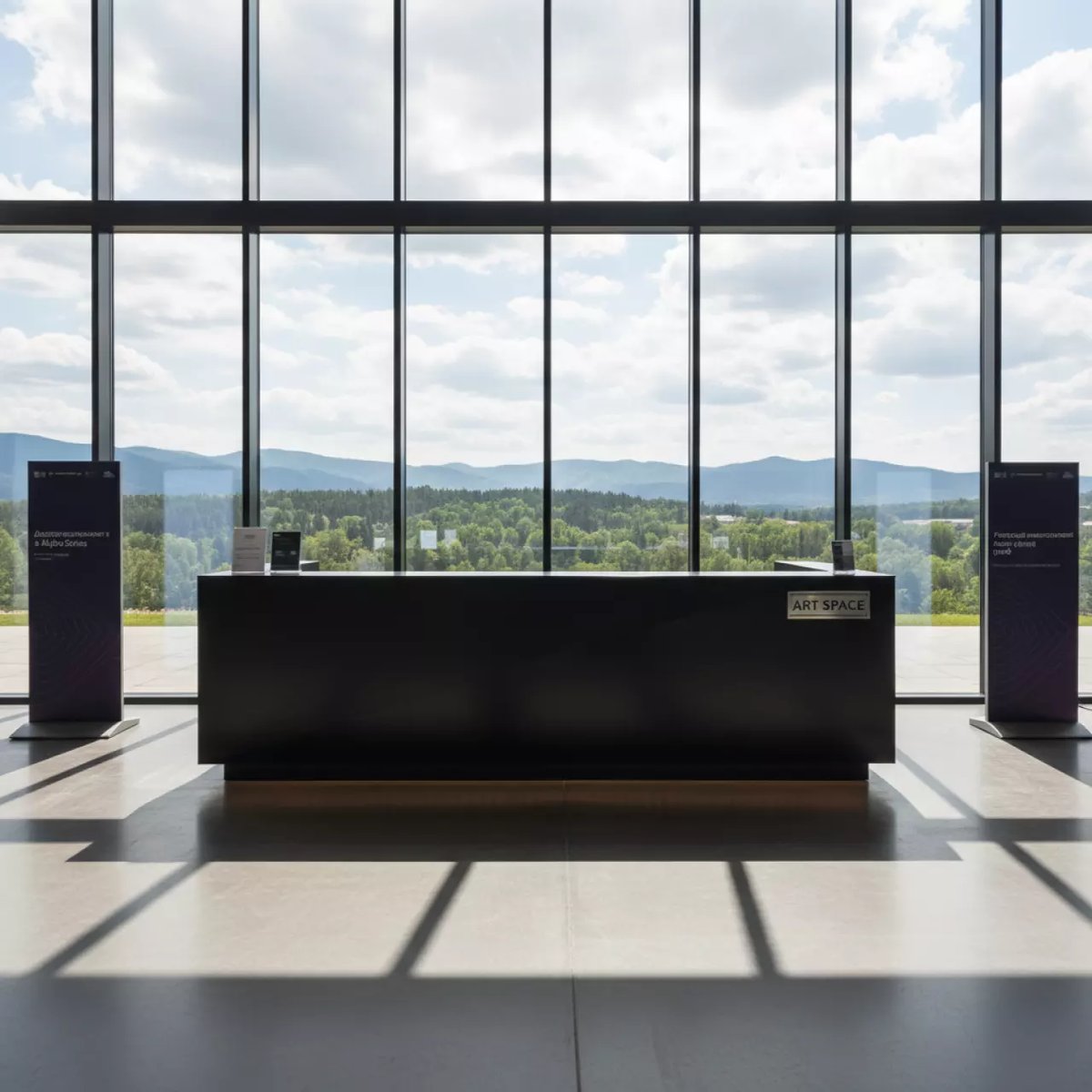 Аренда Стойка регистрации чёрная в Alpha Sirius — ART SPACE