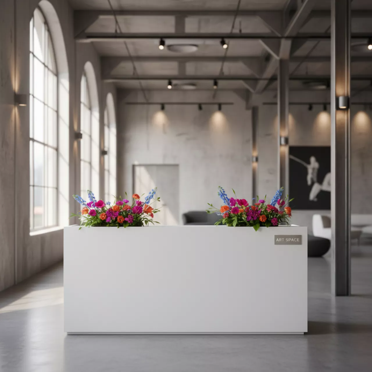 Аренда Стойка регистрации прямоугольная белая Backstage в Mövenpick Hotel — ART SPACE