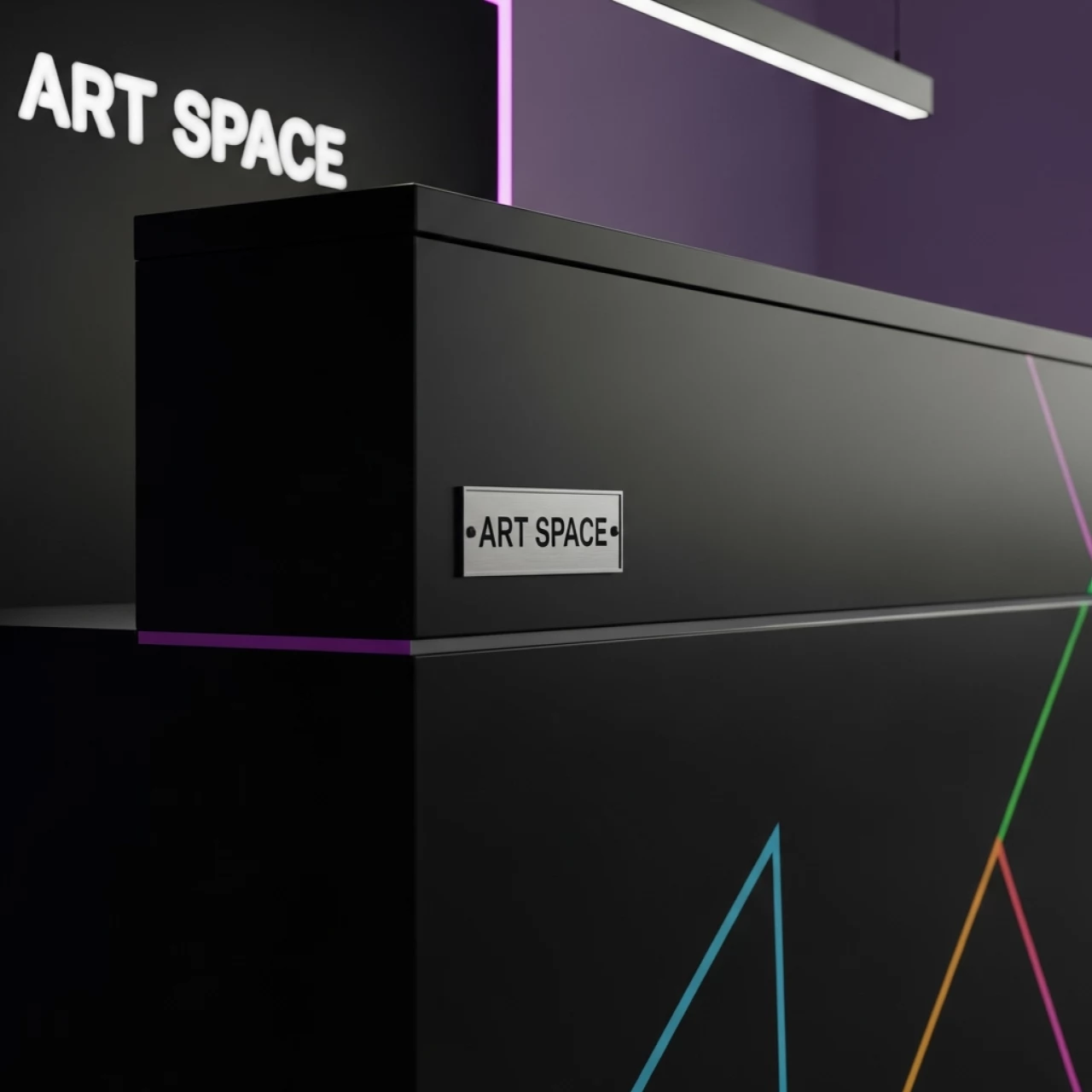 Аренда Стойка ресепшн чёрная на Медальной площади — ART SPACE