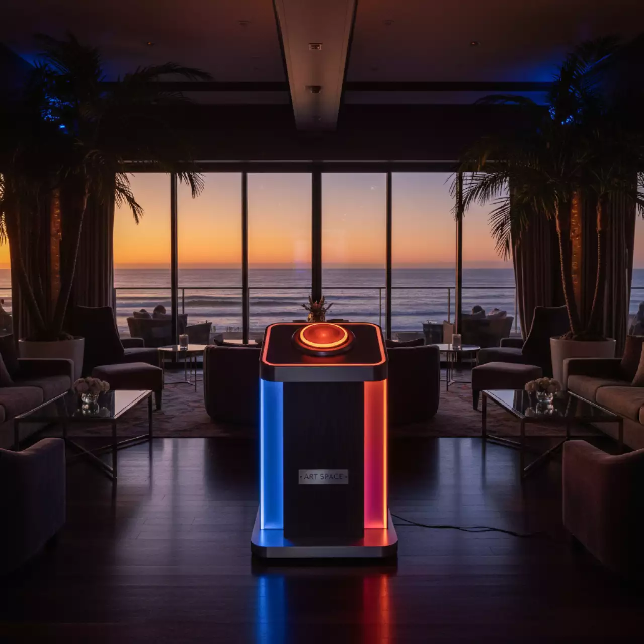 Аренда Стойка с кнопкой начала игр в пляжном клубе Del Mar — ART SPACE