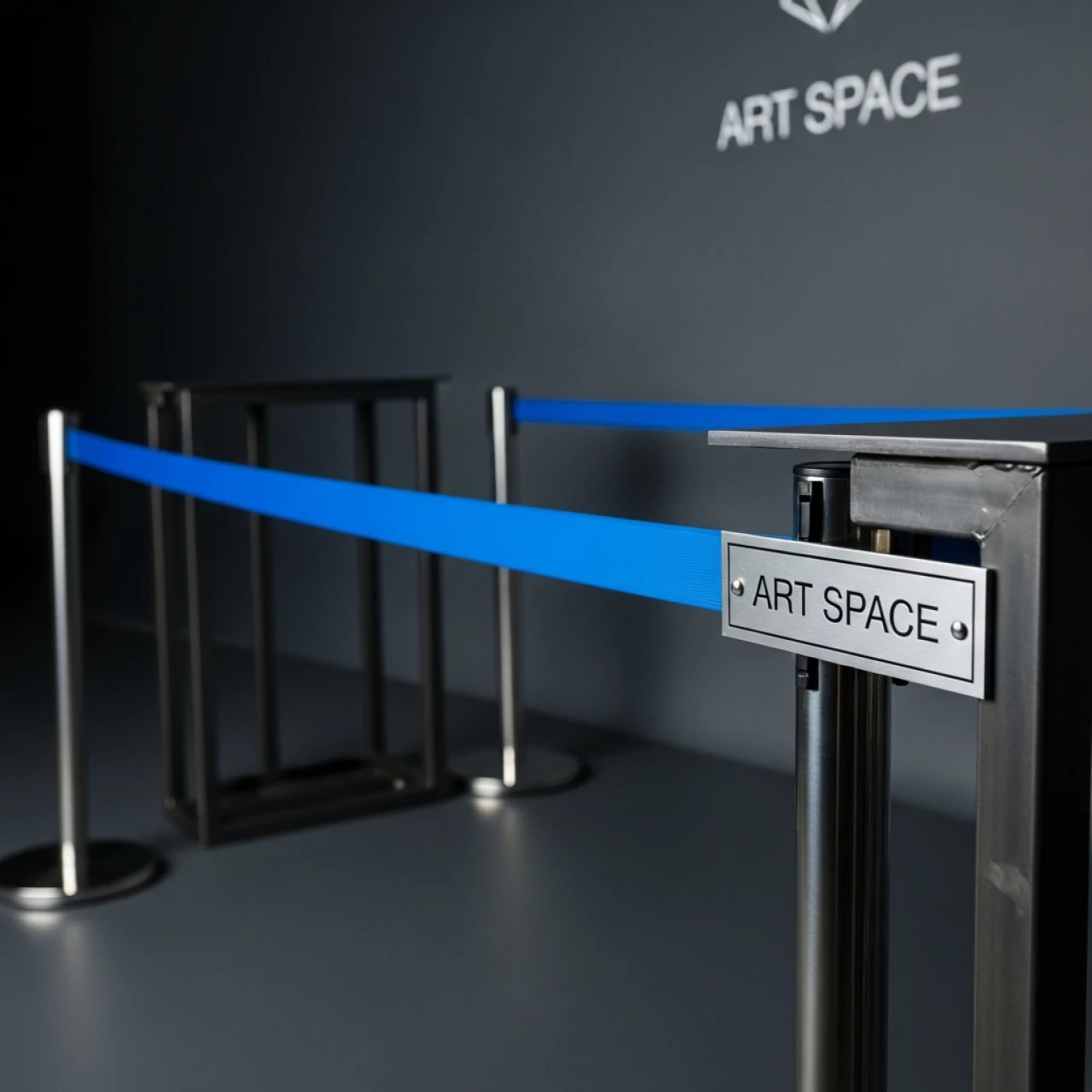 Аренда Стойка с лентой blue 5 м в ресторане «Brunello» — ART SPACE