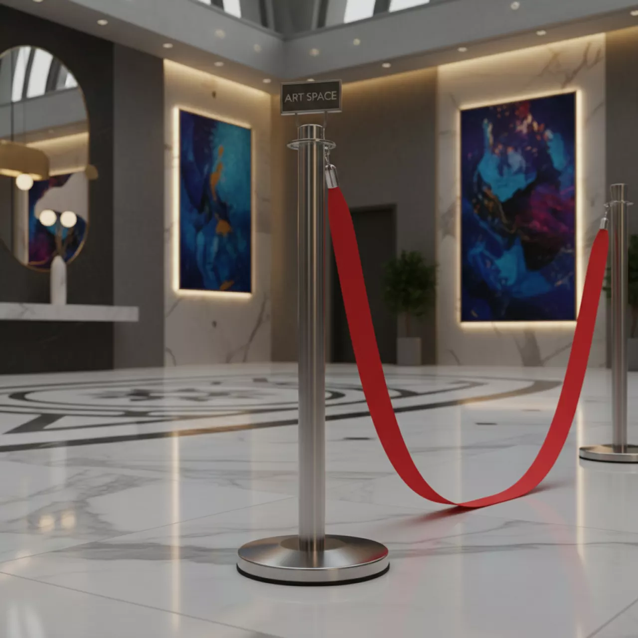 Аренда Стойка с лентой красная 5 м в казино «Сочи» — ART SPACE