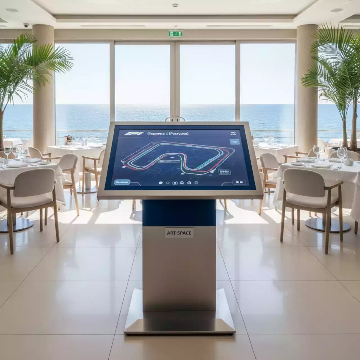 Аренда Стойка сенсорная интерактивная LR Эко 55 в ресторане «Баран-Рапан» — ART SPACE