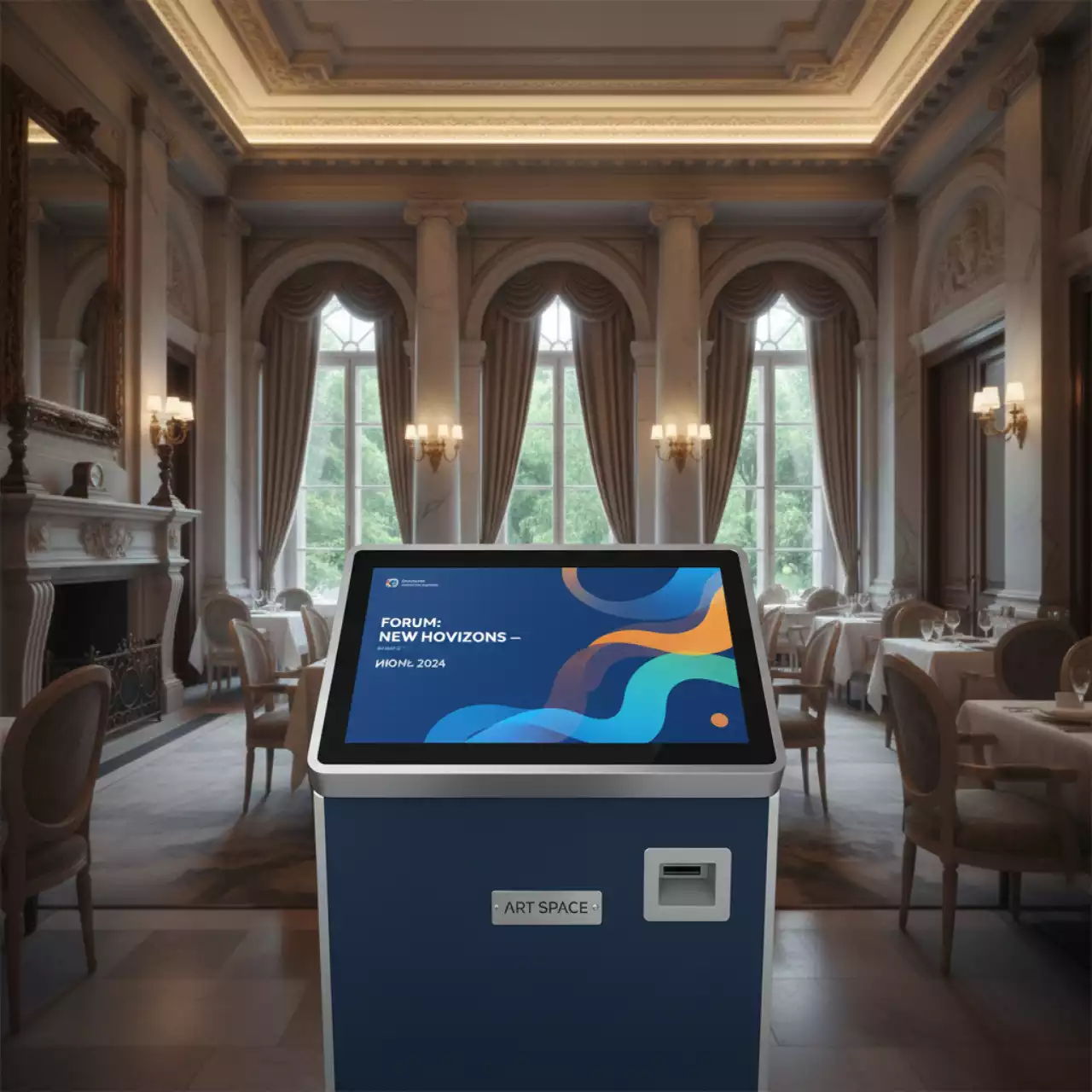 Аренда Стойка сенсорная интерактивная LR Люкс 32 в ресторане «Плакучая Ива» — ART SPACE