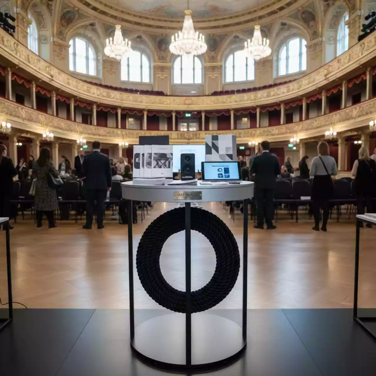 Аренда Стойка Silver Black с канатом 150 см в Зимнем театре — ART SPACE