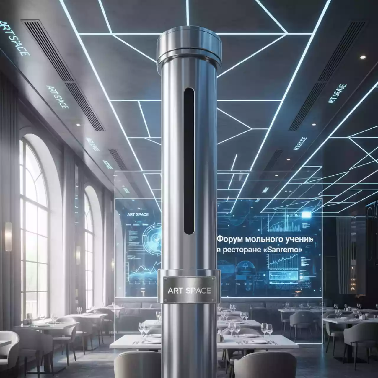 Аренда Стойка телескопическая Solutions 3 м в ресторане «Sanremo» — ART SPACE