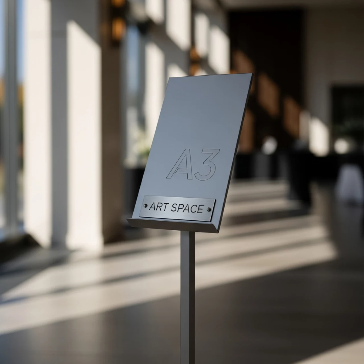 Аренда Стойка указатель А3 серая в Radisson Collection Paradise — ART SPACE