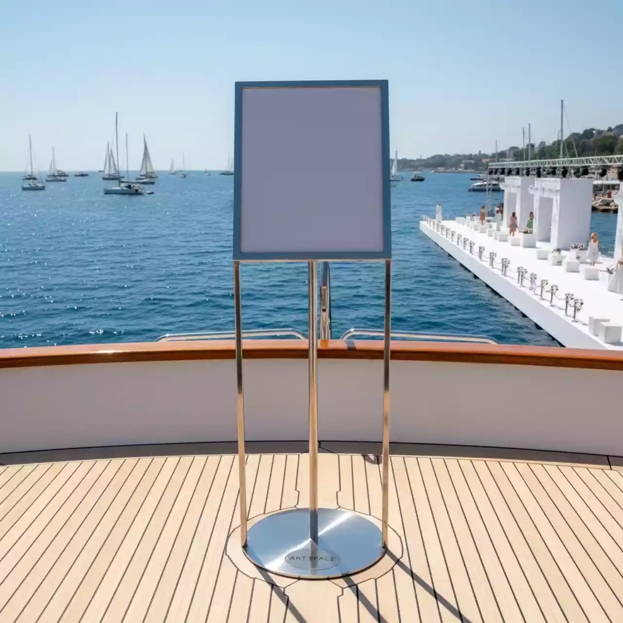 Аренда Стойка указатель A4 белая на парусной регате (Сочи) — ART SPACE