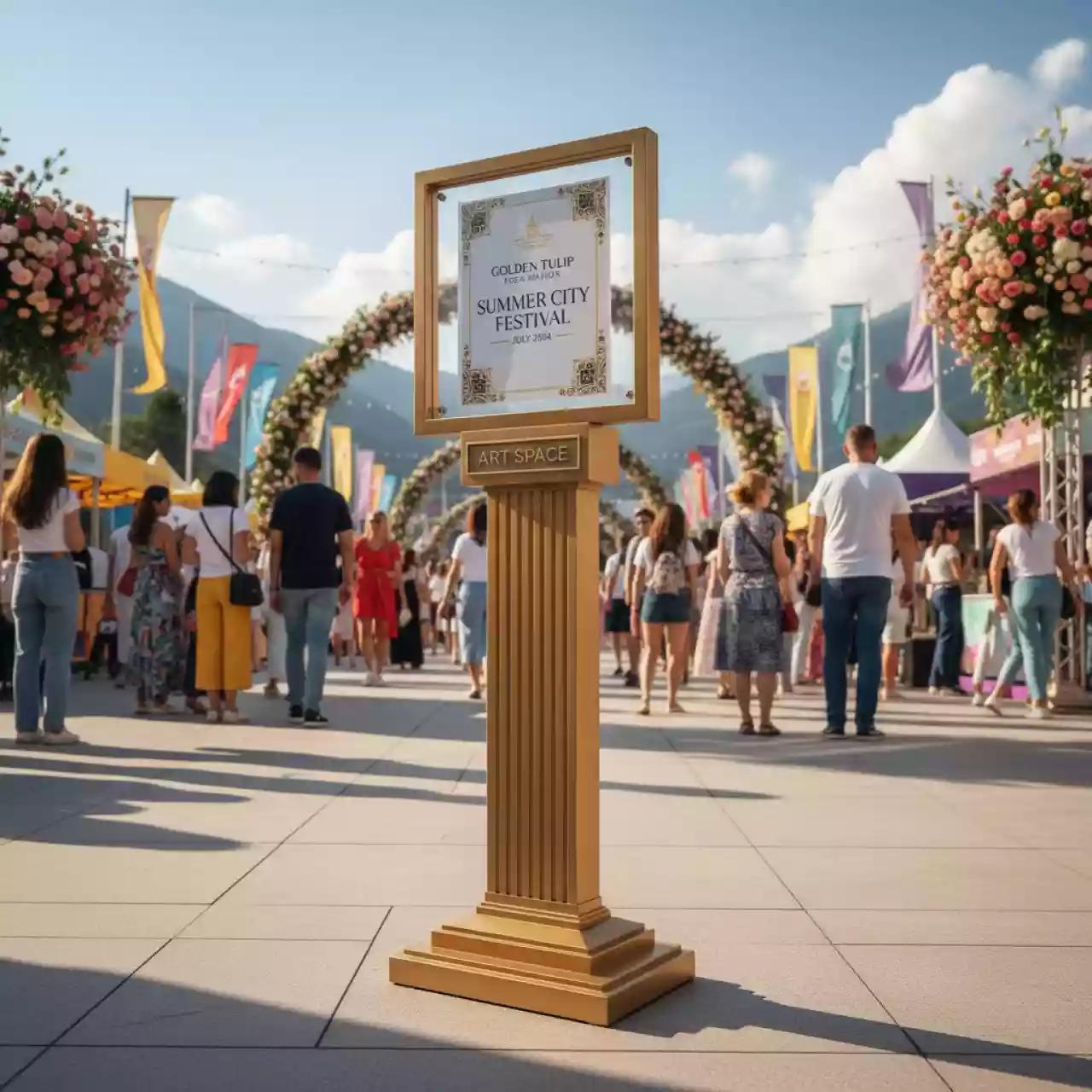 Аренда Стойка указатель A4 в Golden Tulip Rosa Khutor — ART SPACE