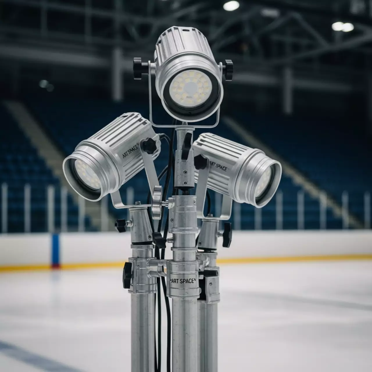 Аренда Стойки и элеваторы световые в ледовом дворце «Роза Хутор» — ART SPACE