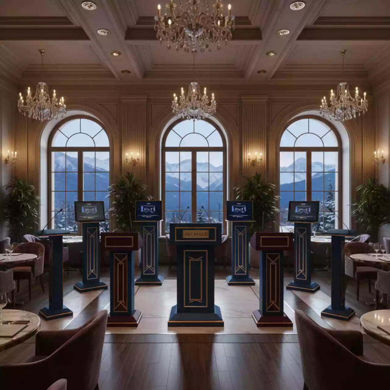 Аренда Стойки и подставки в ресторане «Баран-Рапан» — ART SPACE