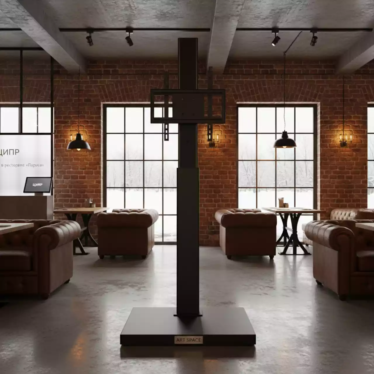 Аренда Стойки SMS для плазменных телевизоров в ресторане «Паруса» — ART SPACE