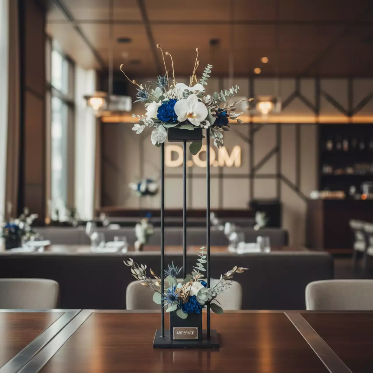 Аренда Стойки свадебные для столов гостей в ресторане «D.O.M» — ART SPACE
