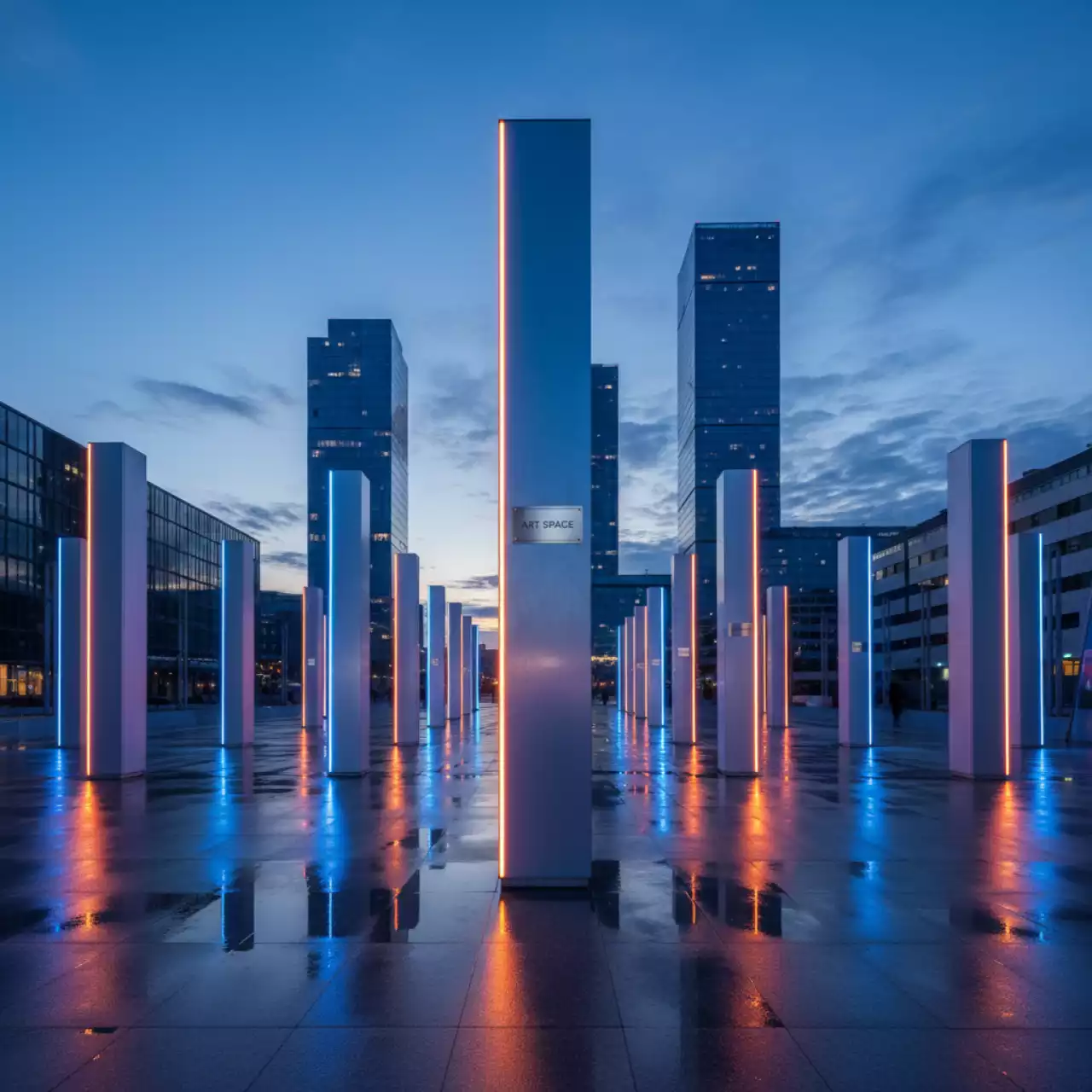 Аренда Стойки светодиодные декоративные на Медальной площади — ART SPACE