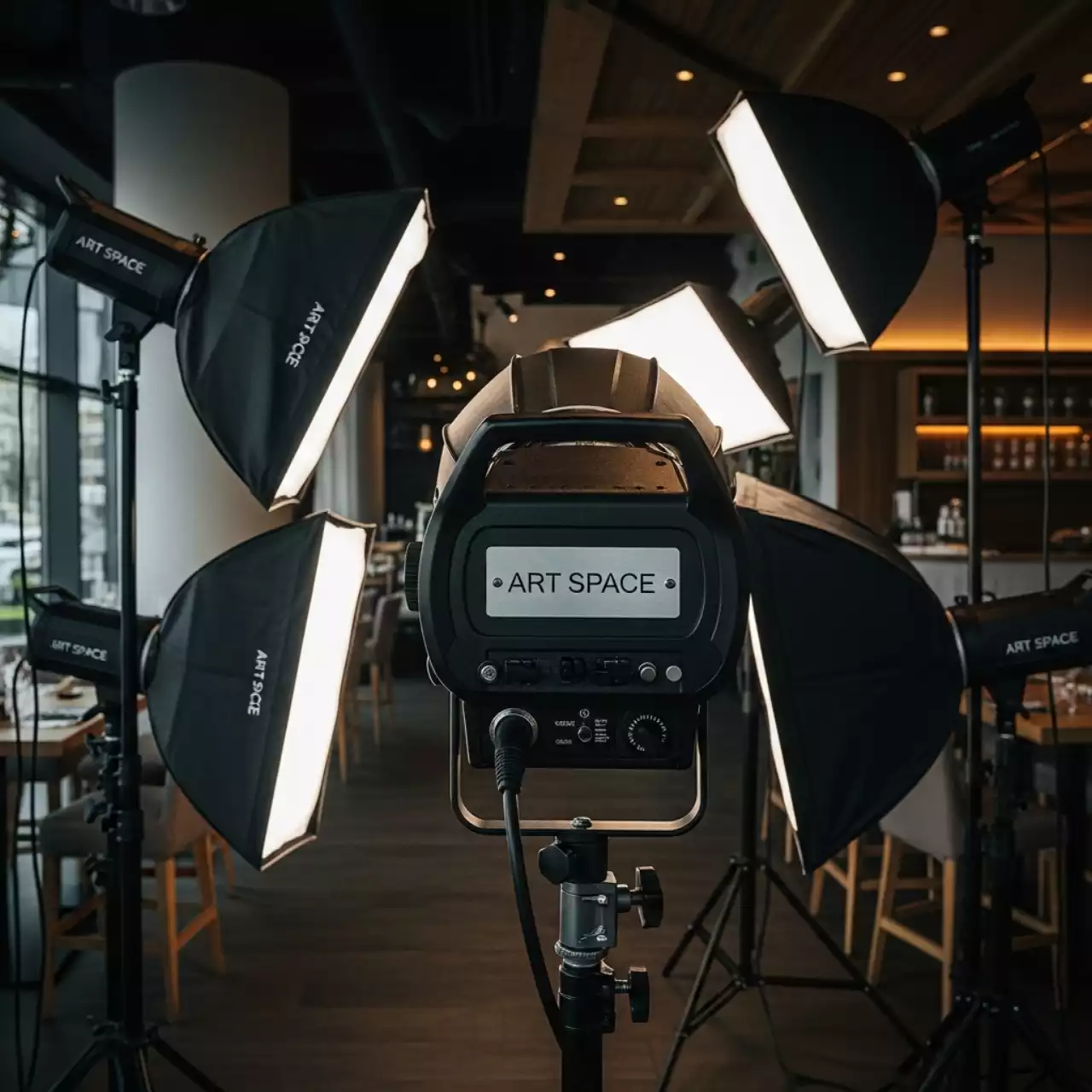 Аренда Стробоскопы для съемки в ресторане «Высота 5642» — ART SPACE