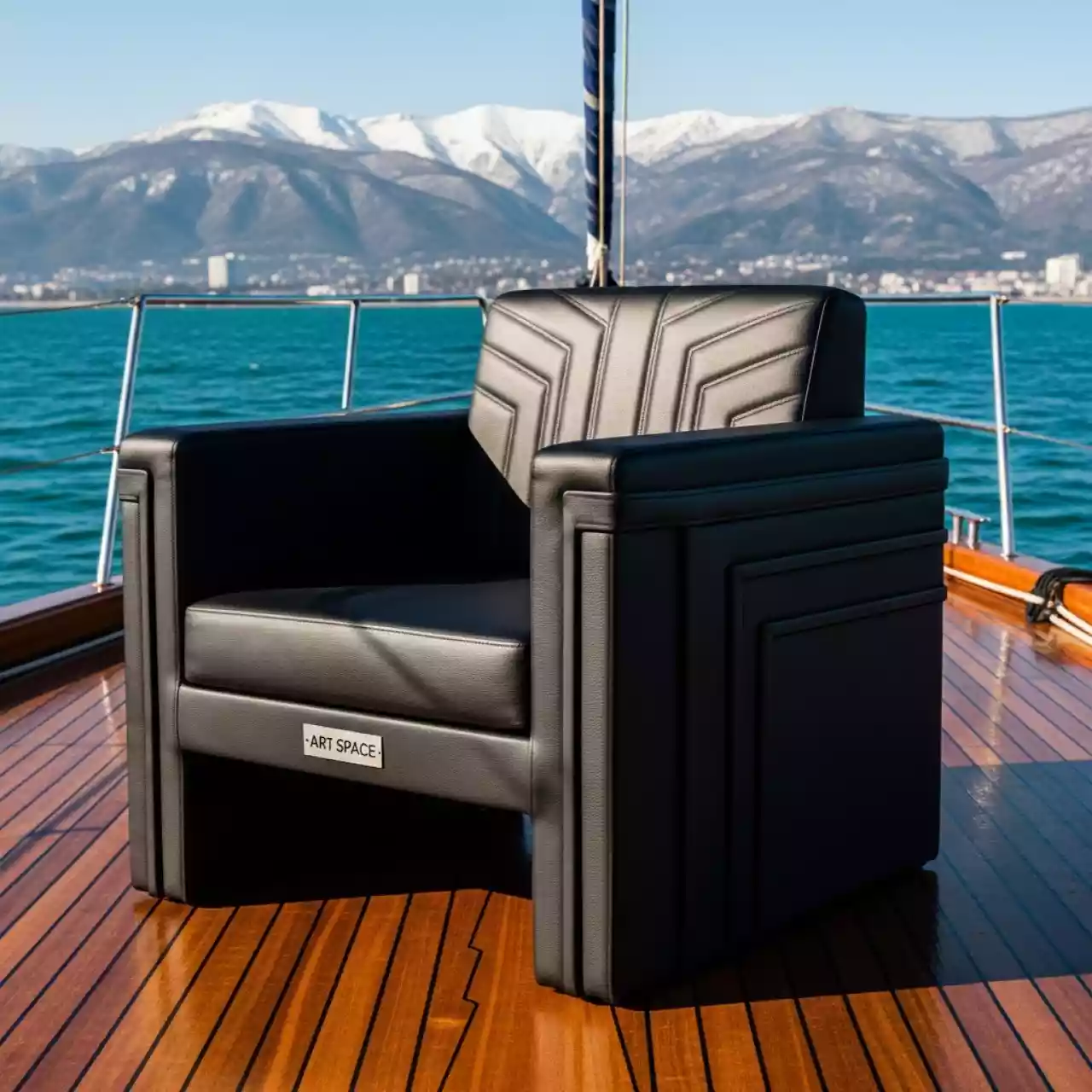 Аренда Стул Abner экокожа черная на парусной регате (Сочи) — ART SPACE