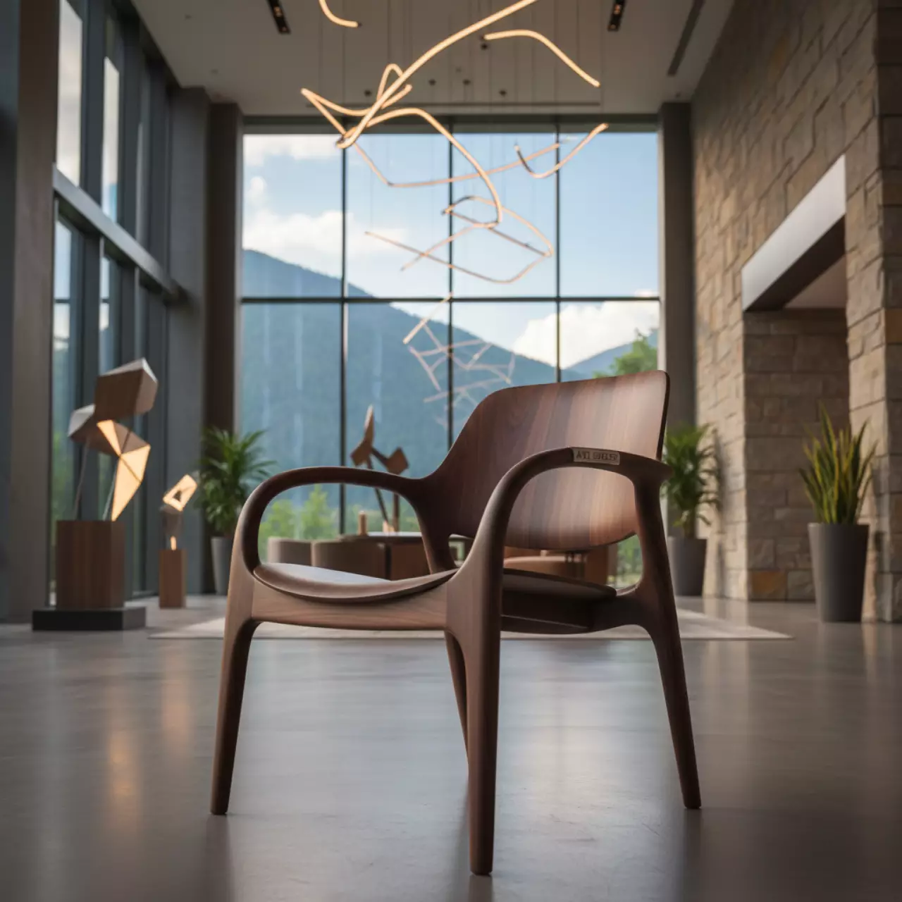 Аренда Стул Адамо темный орех в Green Flow Hotel — ART SPACE