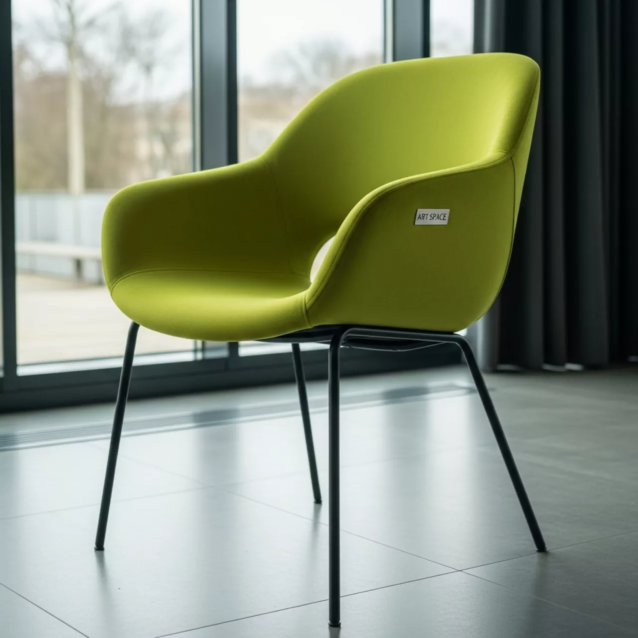 Аренда Стул Аэр черные ножки салатовый велюр в ресторане «Паруса» — ART SPACE