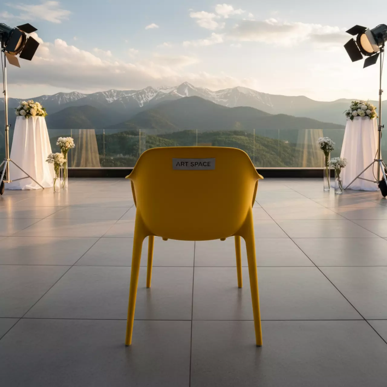 Аренда Стул Air пластиковый желтый в Skypark Sochi — ART SPACE