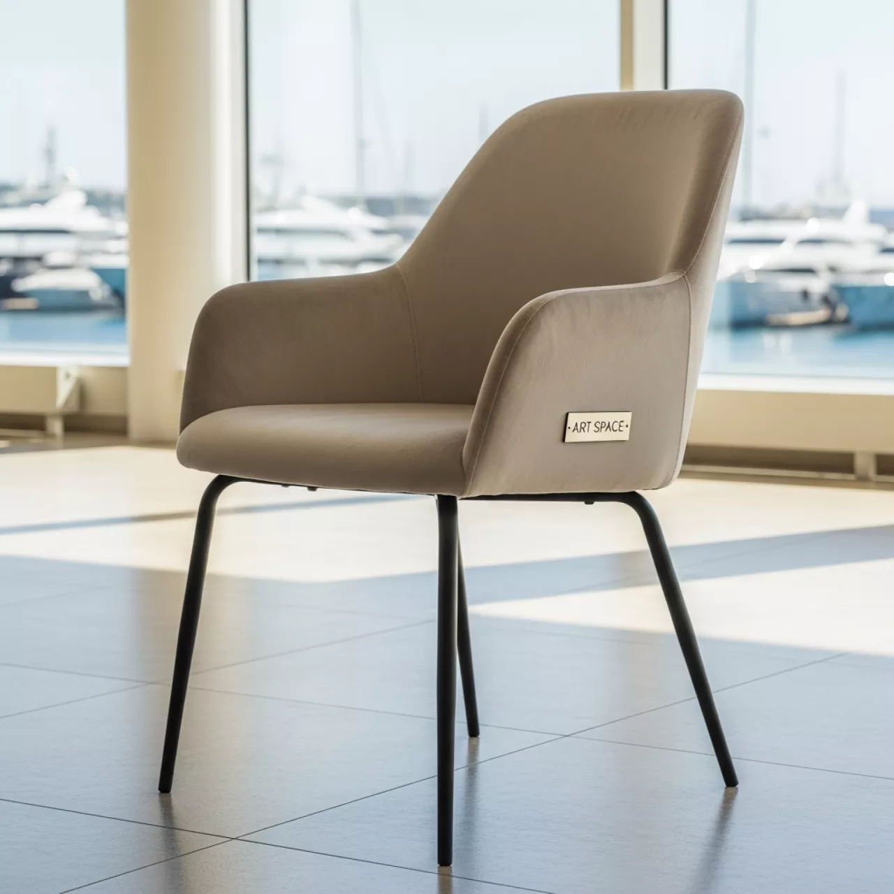 Аренда Стул Аква ножки черные велюр бежевый в зале «Чайка» (Морпорт) — ART SPACE