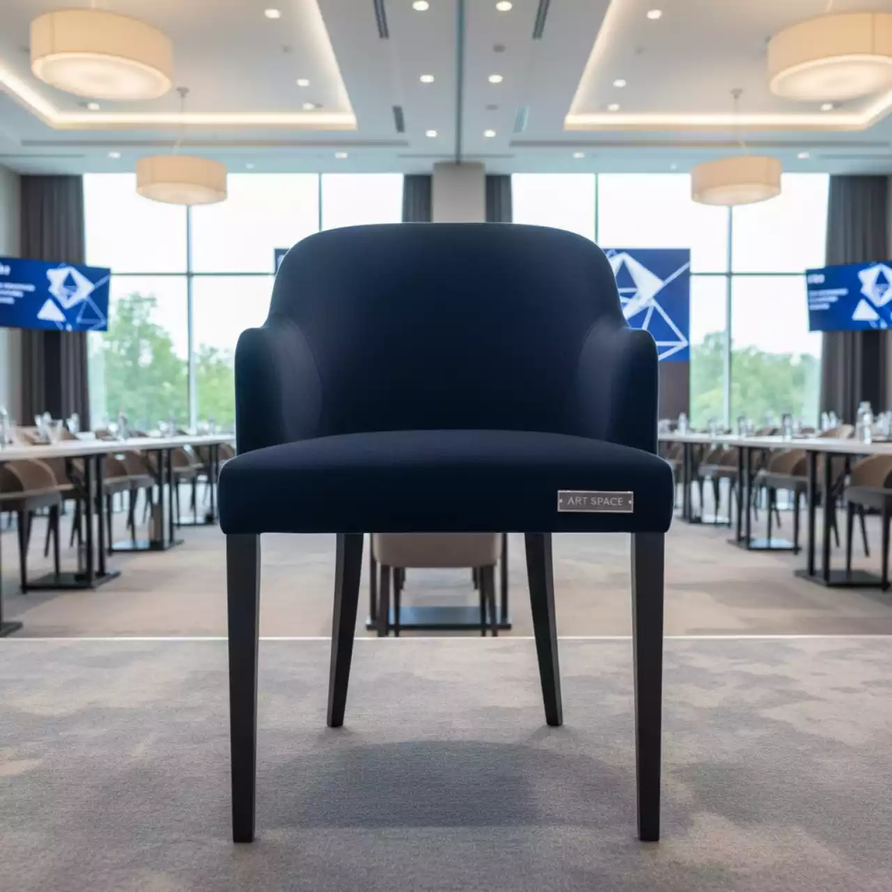 Аренда Стул Аква синий велюр в Сочи Парк Отеле — ART SPACE
