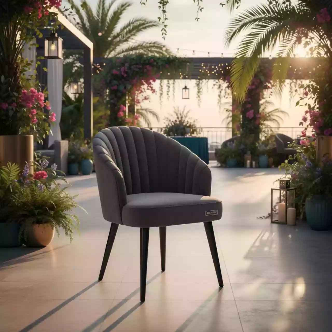 Аренда Стул Амелия велюр темно серый в Grand Karat Sochi — ART SPACE