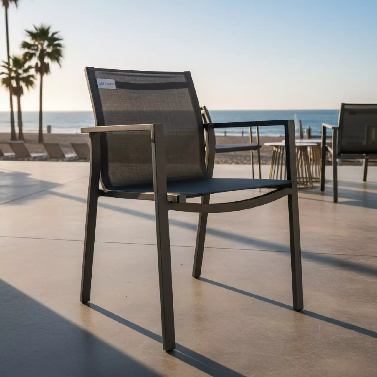 Аренда Стул Andy антрацит алюминий текстилен в пляжном клубе Del Mar — ART SPACE