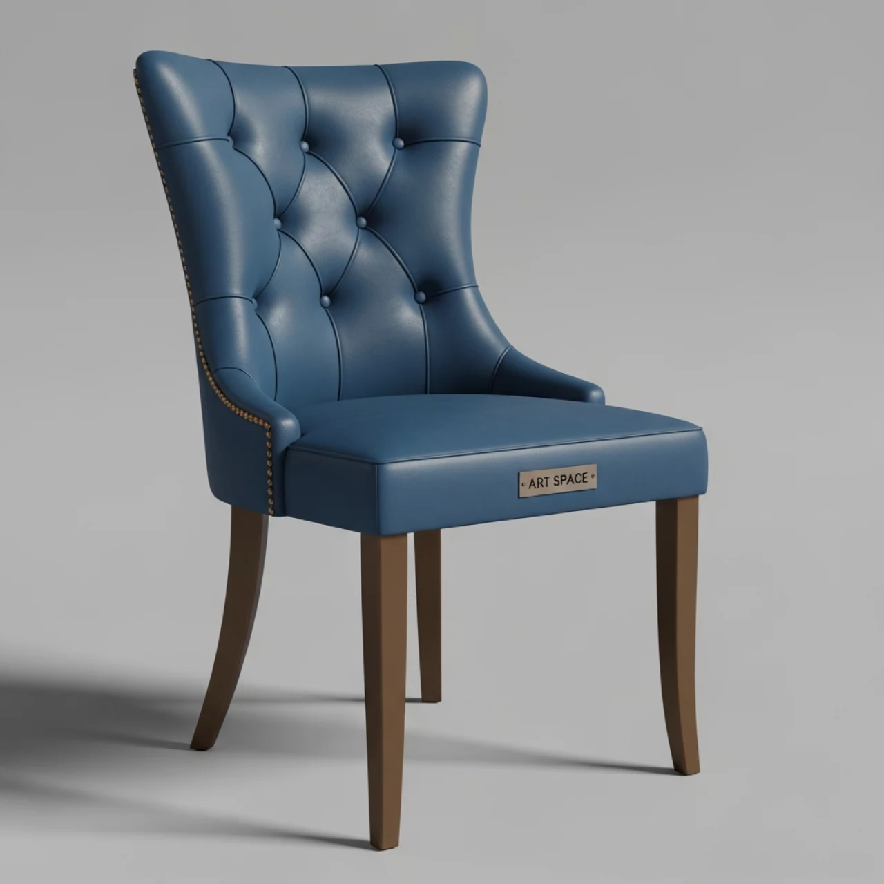 Аренда Стул Азия каретная стяжка бронза синий кожзам в Red Arena — ART SPACE