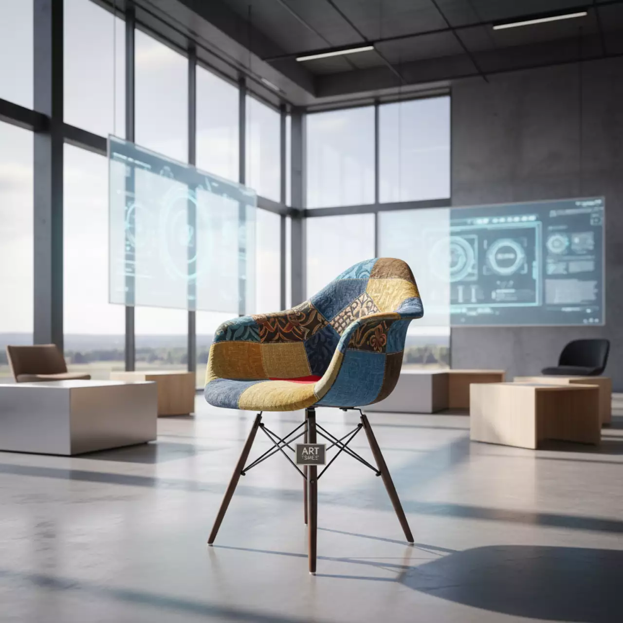 Аренда Стул Азия обивка пэчворк в Omega Sirius — ART SPACE